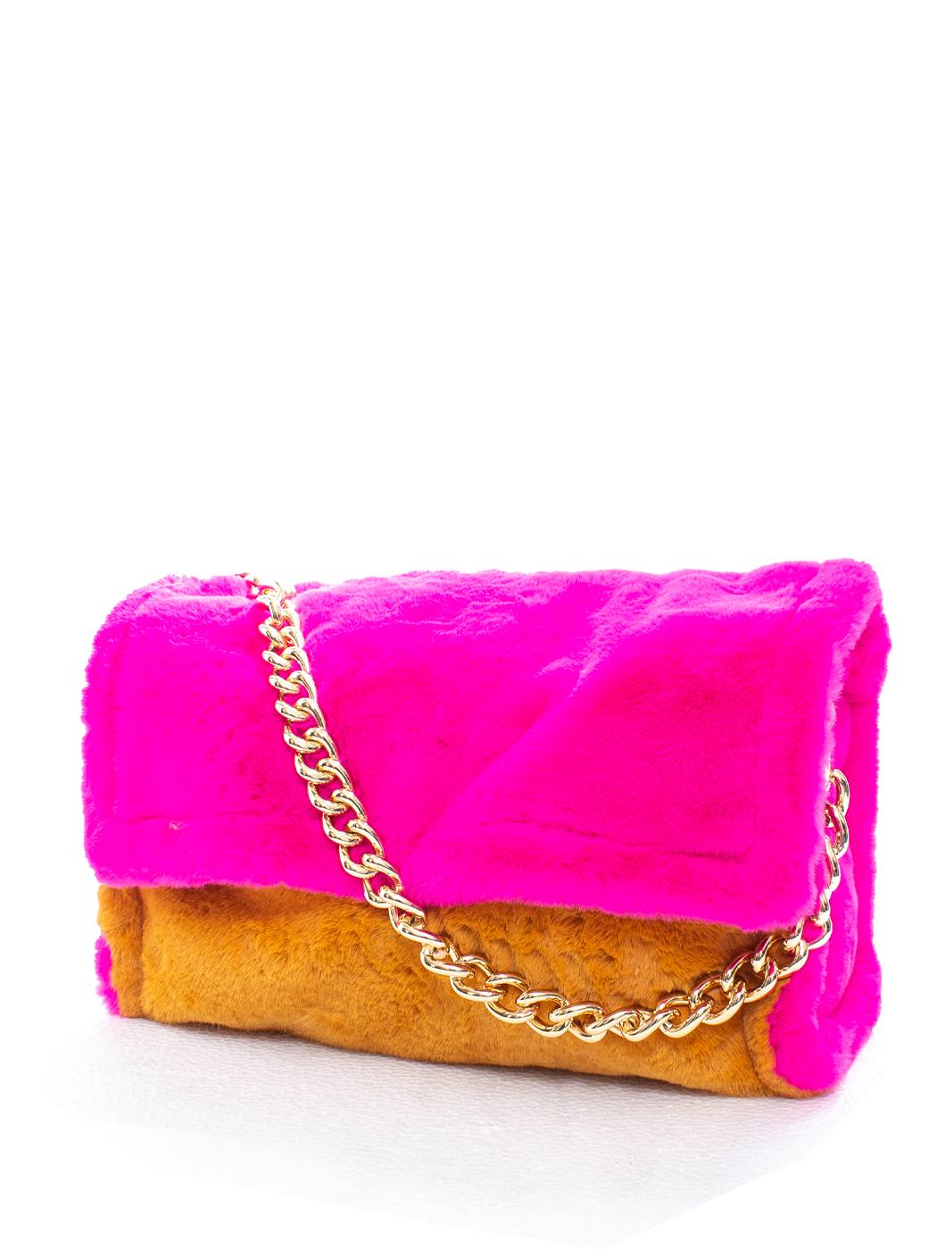BORSA PELLICCIA BICOLOR MANICA CATENA, 100% POLY, MADE IN PRC